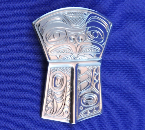 Haida Silver Shield Pendant by Neil Goertzen