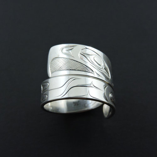 Silver Eagle Wrap Ring. Wrap rings can be easily adjusted to fit most ring sizes.
