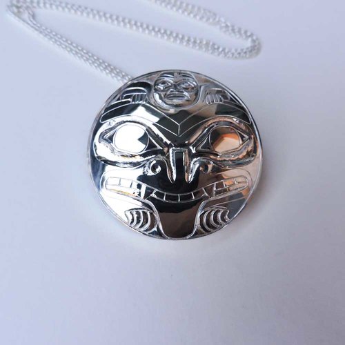 Silver Bear Mother Pendant with Silver Chain from Crystal Cabin
