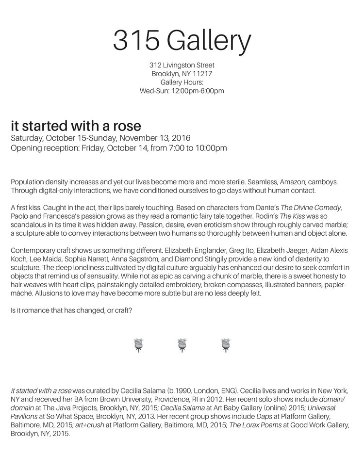 It Started With A Rose Press Release 315 Gallery