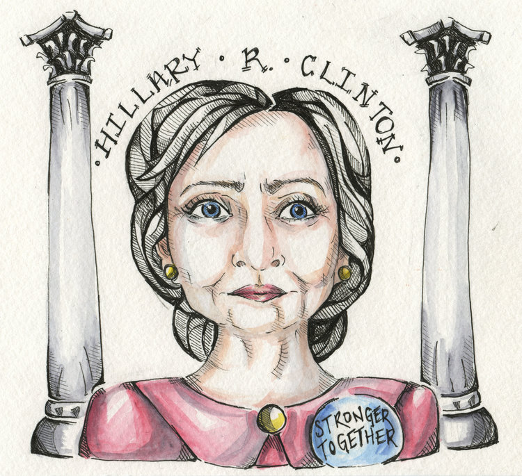 Hillary Clinton, by illustrator and Short Version contributor Luna Adler. 