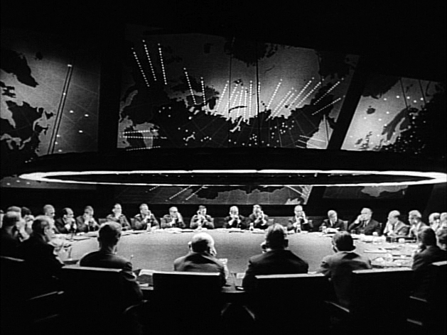  The War Room and the Big Board in Dr. Strangelove or: How I Learned to Stop Worrying and Love the Bomb (Wikimedia) 