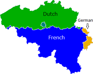 Languages per region in Belgium