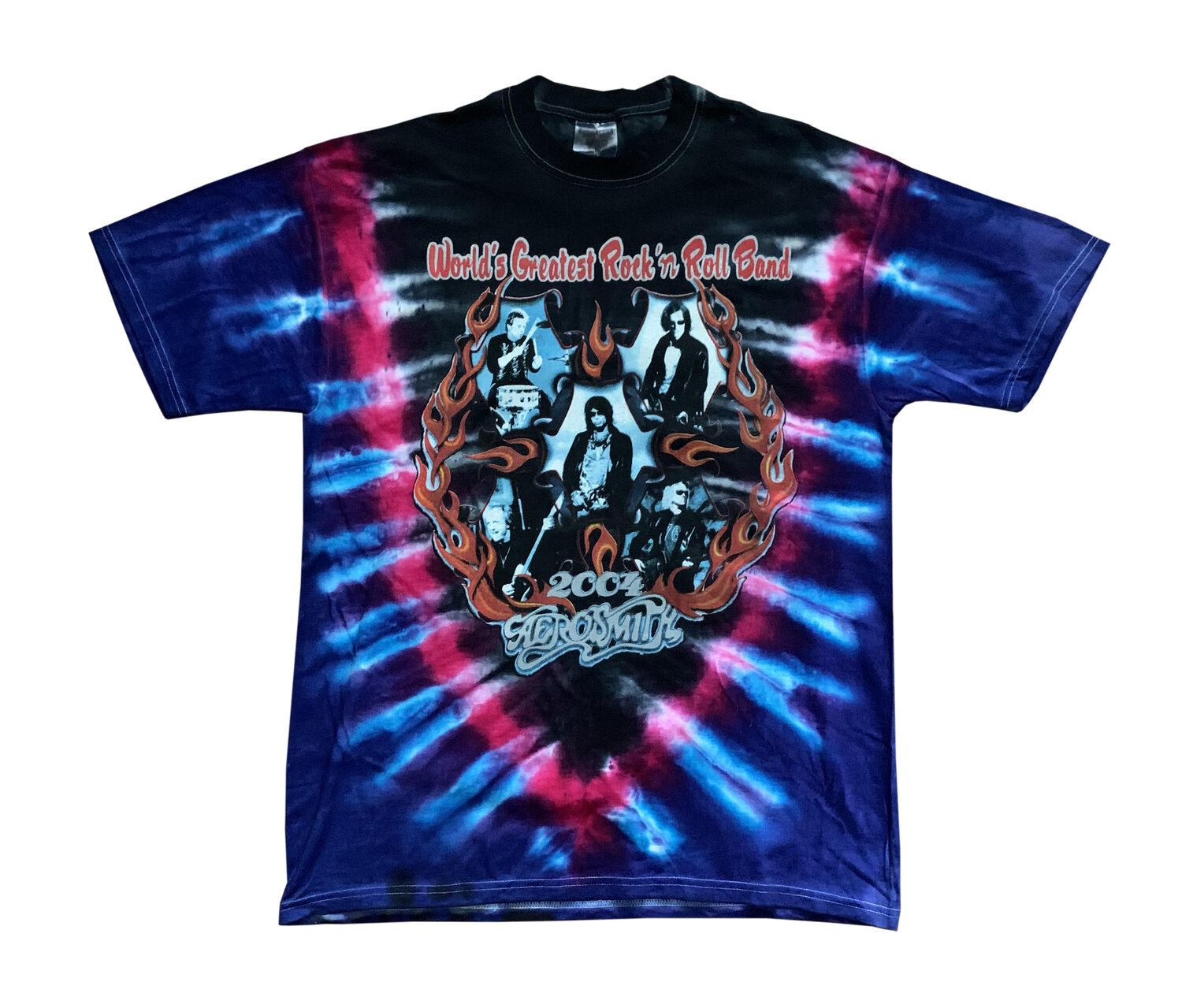 Aerosmith 2004 Tie Dye Tour T Shirt (Size L) — Roots