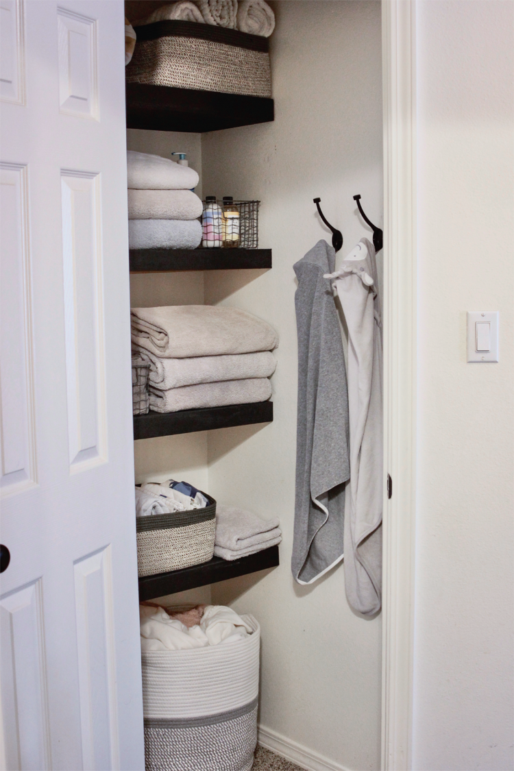 A bright and organized linen closet