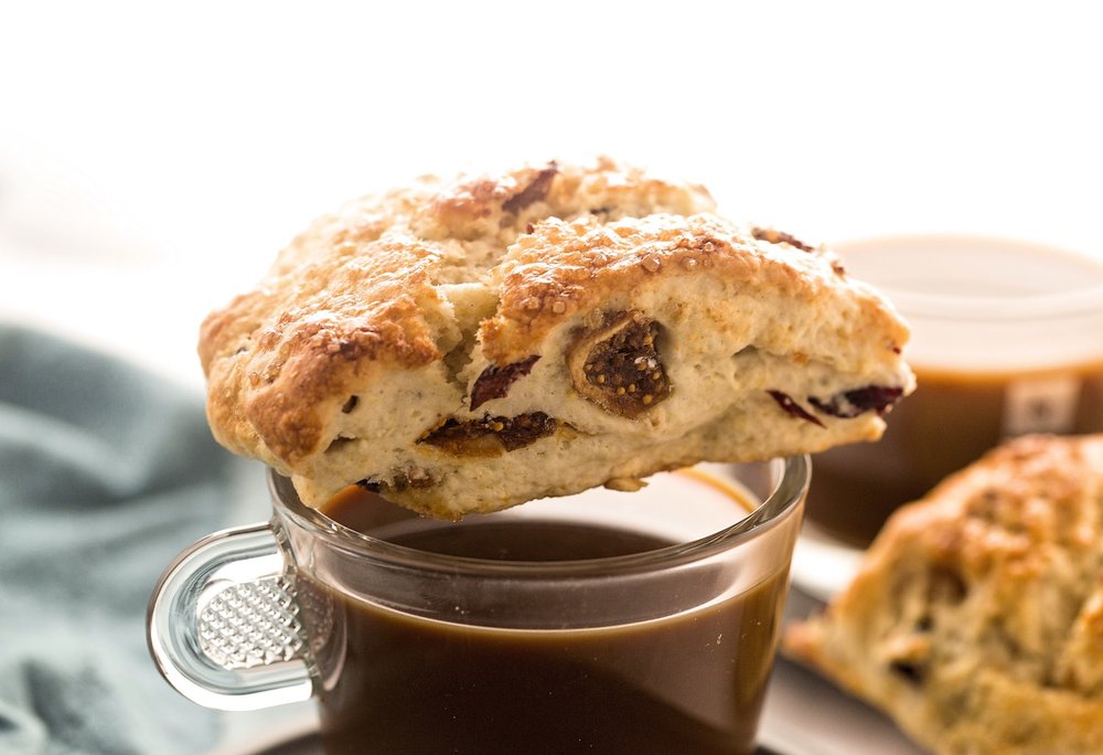 Tender Dried Cranberry Fig Scones