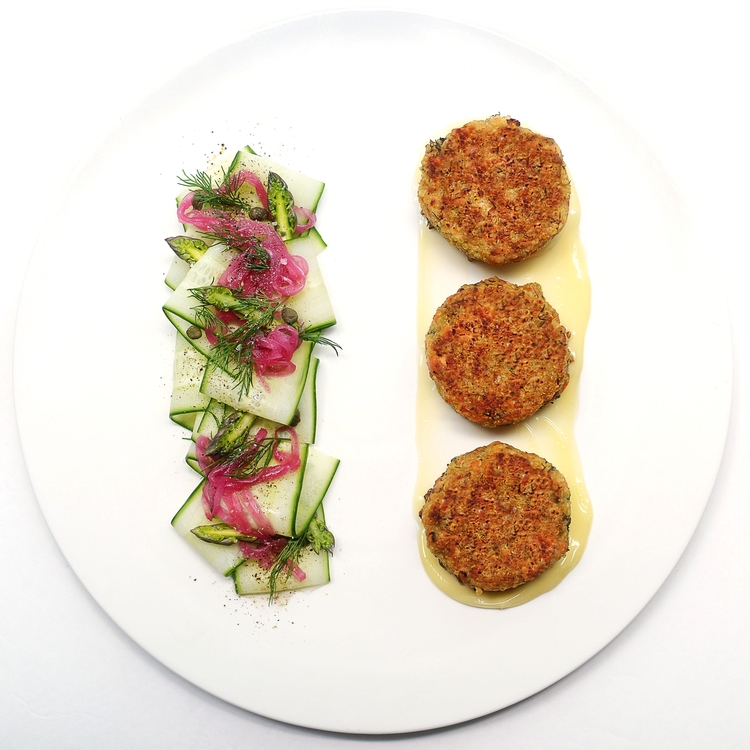  Chef Mike Ward's Salmon and Quinoa Cakes recipe with Caper Mayonnaise. 