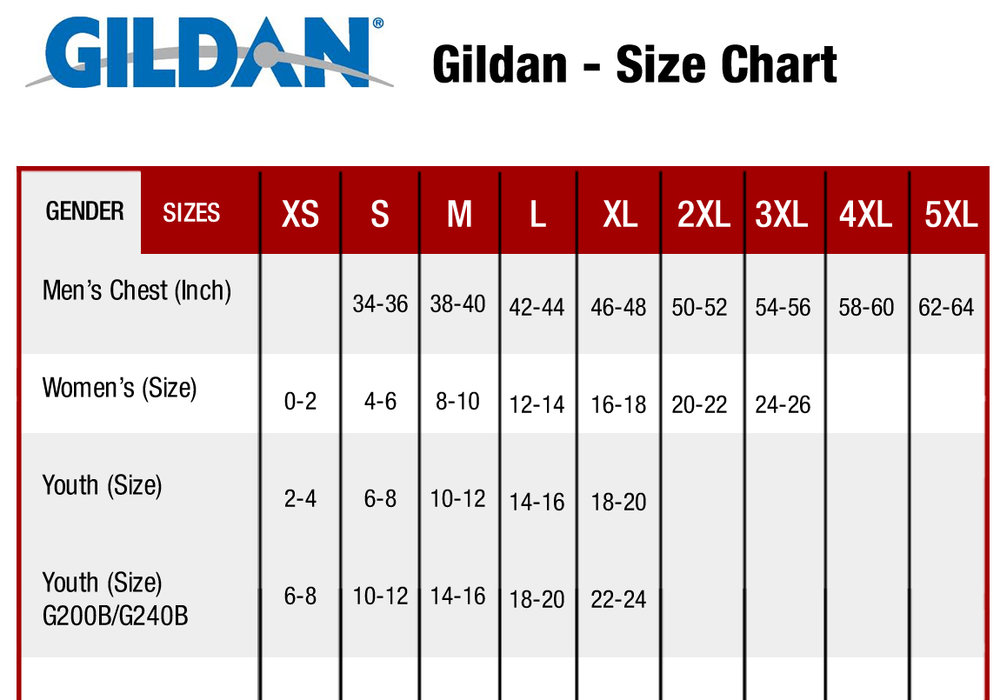 Gildan Youth Xs Size Chart
