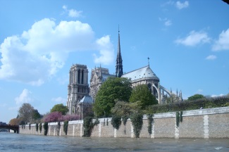 Notre Dame Cathedral and the Seine River in Paris