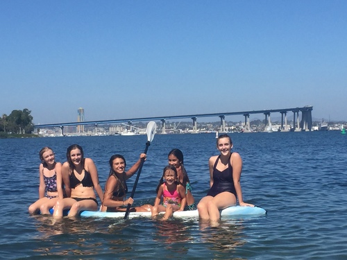 girls kayaking for play