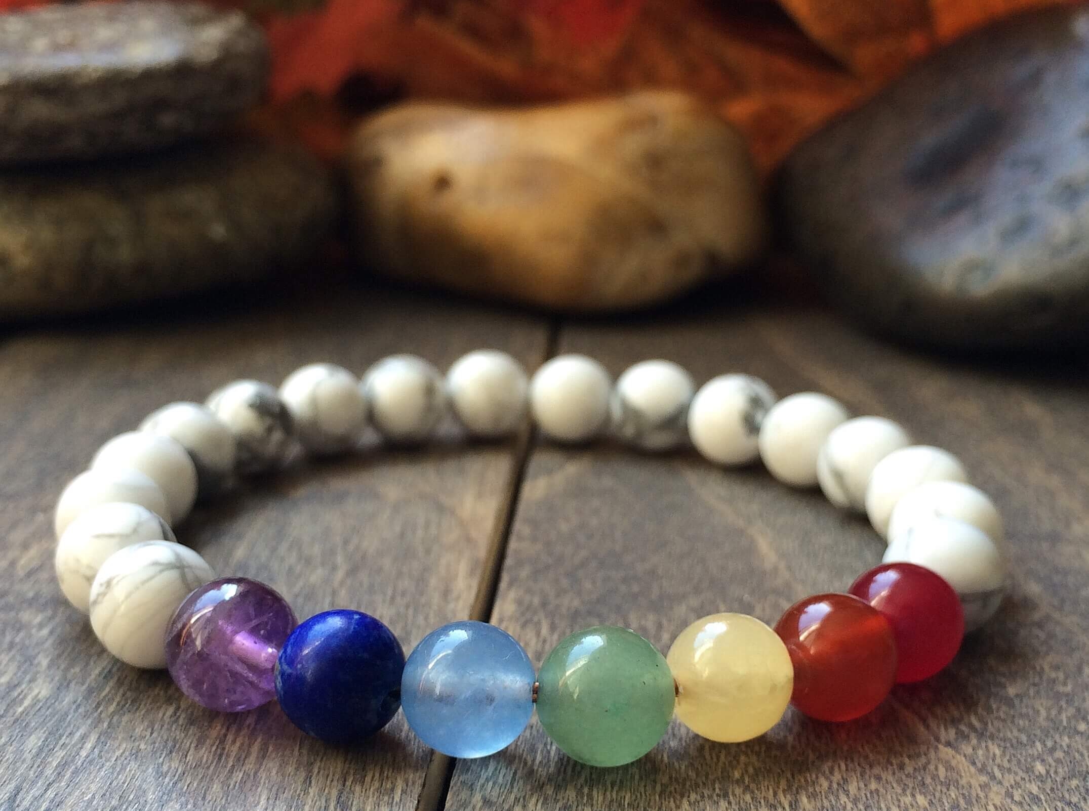 7 Chakra Bracelet, Healing Crystal, Meditation, Bead Bracelet Women ...