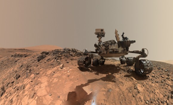 MSL Curiosity is busy investigating the surface of Mars, to see if that planet could have harbored life. - Image Credit: NASA/JPL/Cal-Tech