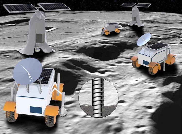 An artist’s rendering of lunar rover concepts. _ Image Credit:  Sung Wha Kang (RISD) ,  CC BY-ND