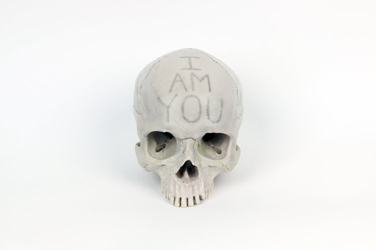 2017 Pencil, Human skull replica H:9"x W:5"1/4 x D: 7"3/4