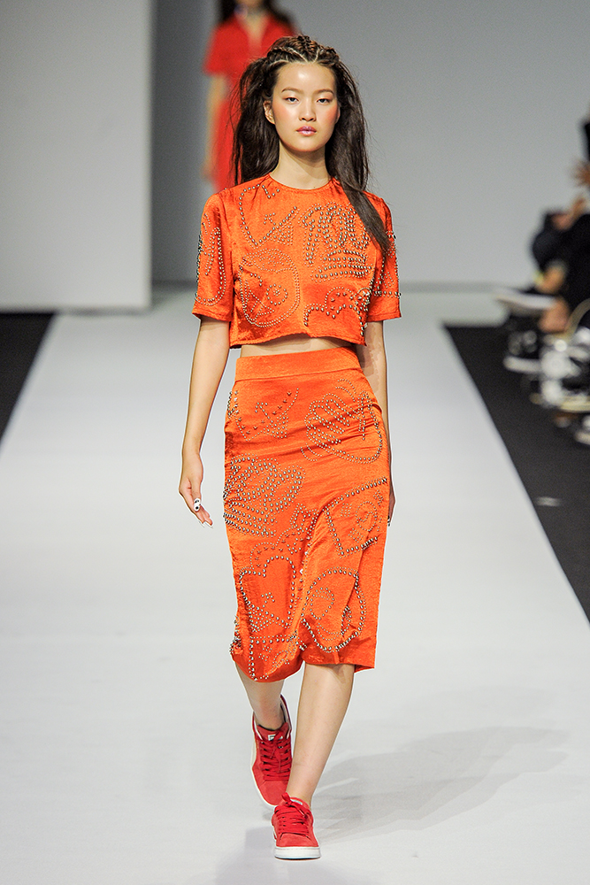 Image result for burnt orange fashion runway