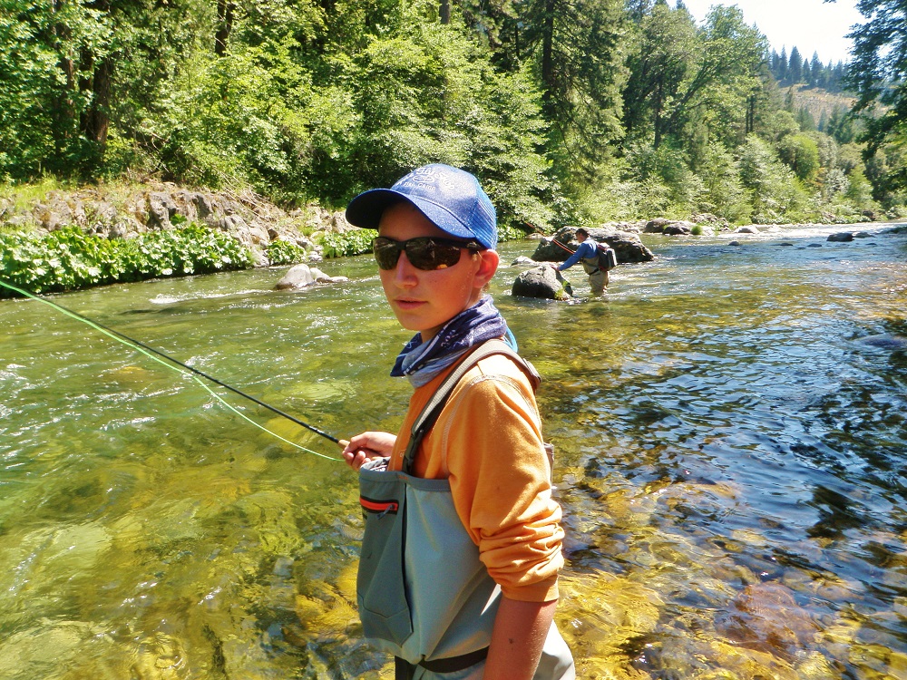 Tristan's first go at fly fishing ... landed 3 fish