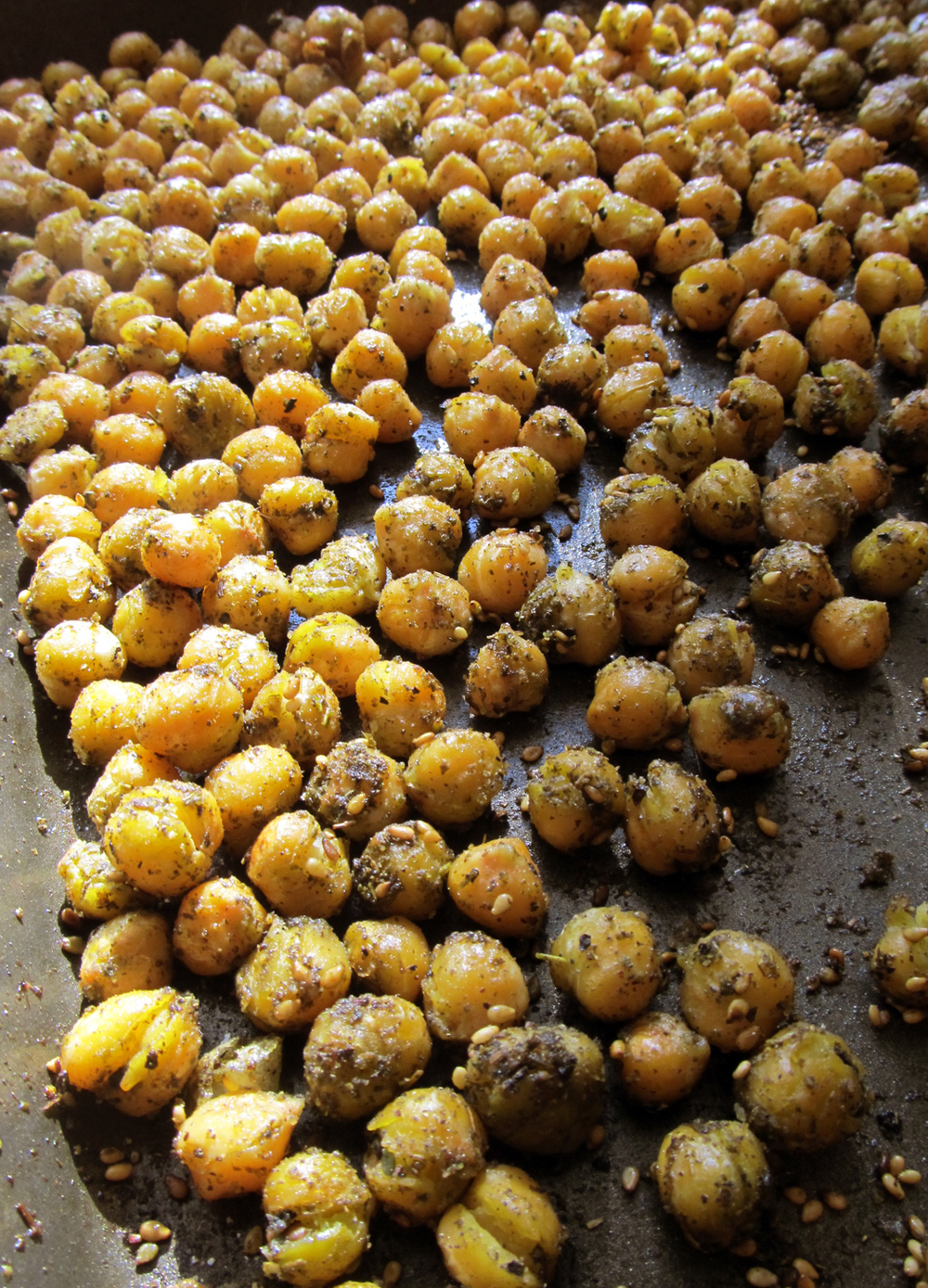Roasted chickpeas are also a tasty, savory and portable high-protein snack. 