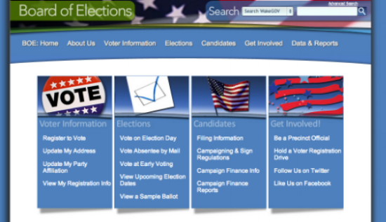 The Wake County Board of Elections homepage before the redesign