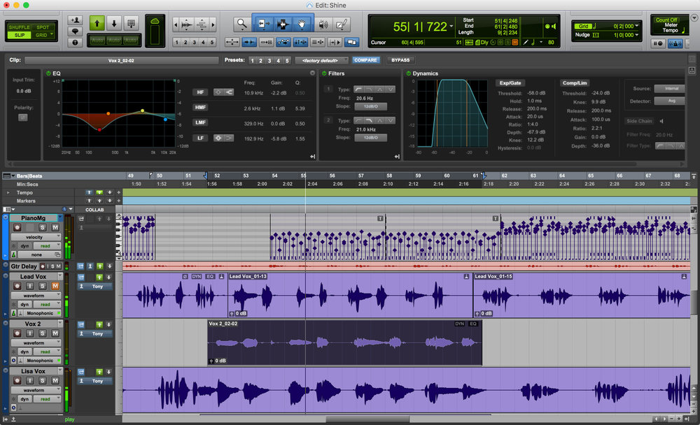 Pro Tools 12.6 Edit Window - Click on the image to make it larger!