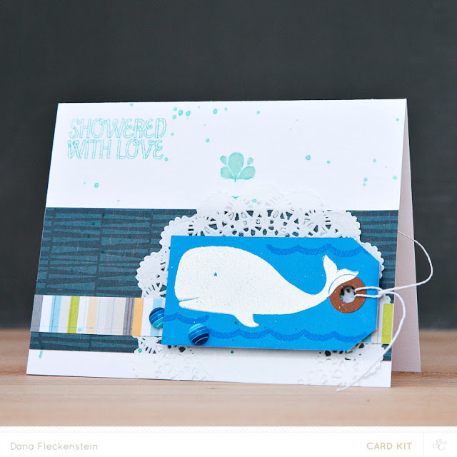 Baby shower card using Studio Calico Copper Mountain Card Kits by @pixnglue