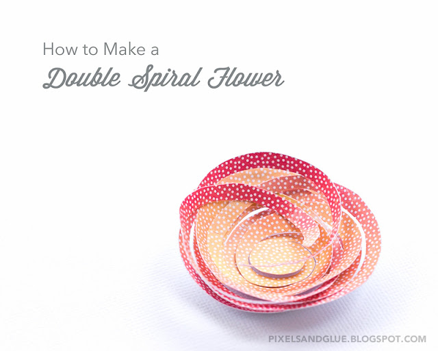 How to make a double spiral flower from paper by @pixnglue