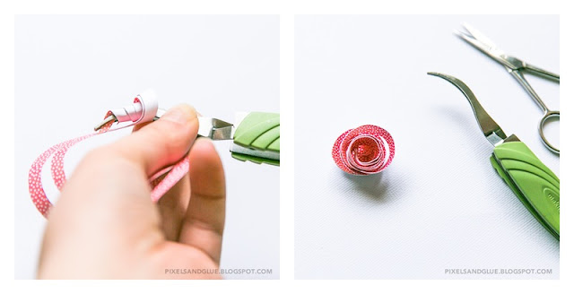 How to make a double spiral flower from paper by @pixnglue