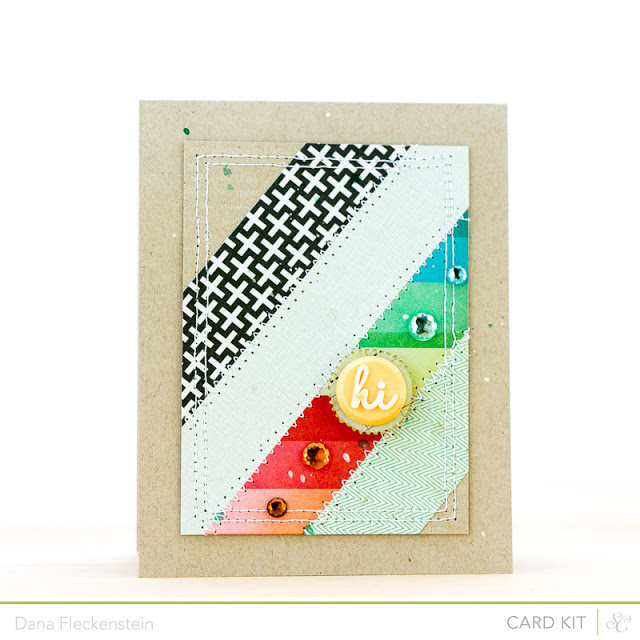 Handmade "Hi" card by pixnglue using Studio Calico's Roundabout kits