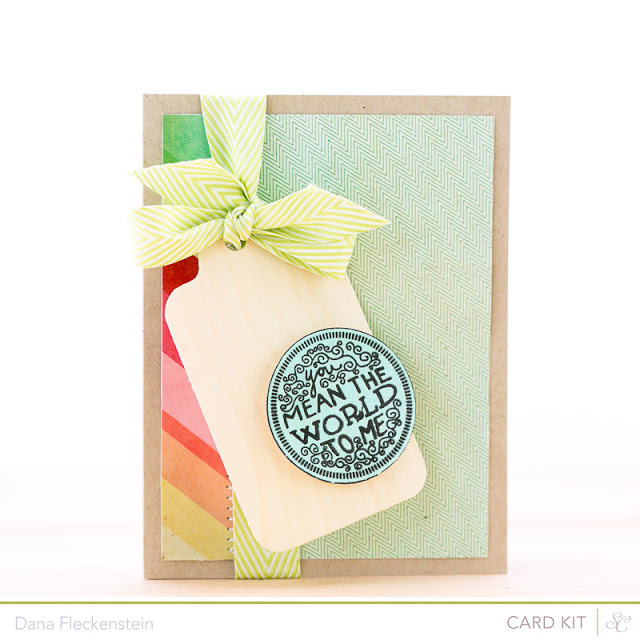 Handmade "You Mean the World to Me" card by pixnglue using Studio Calico's Roundabout kits