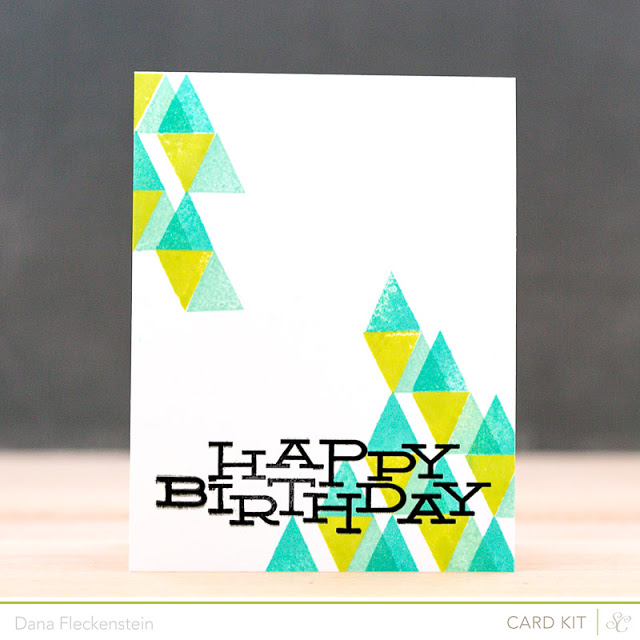 Handmade Birthday cards with stamped triangles card by pixnglue using Studio Calico's Roundabout kits
