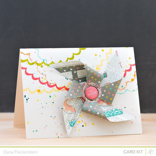 Be Happy handmade card by @pixnglue using Studio Calico's Planetarium kits