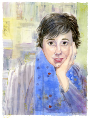 "A Nod to Virginia Woolf" by Anni Matsick This portrait of Dr. Erica Delsandro, Bucknell professor of Women’s and Gender Studies, was done for AACP’s Pro Femina exhibit in November, 2015. The pose refers to Virginia Woolf’s famous photo with chin in hand.