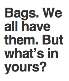 Easy questions about your bag. Click here to get to a beautiful SurveyMonkey survey.