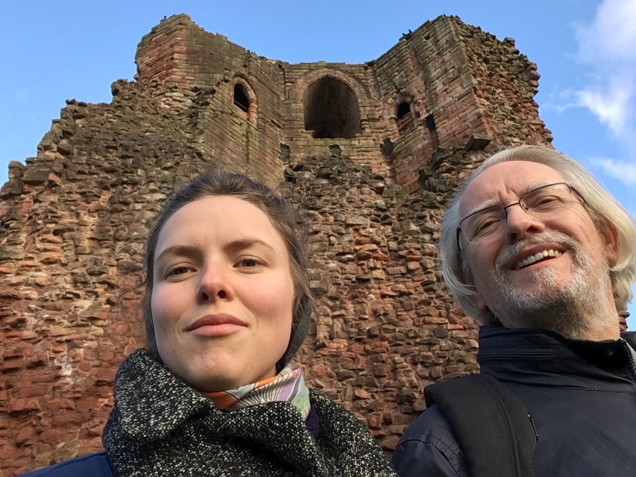 My dad and I at Bothwell Castle on the Clyde in Scotland