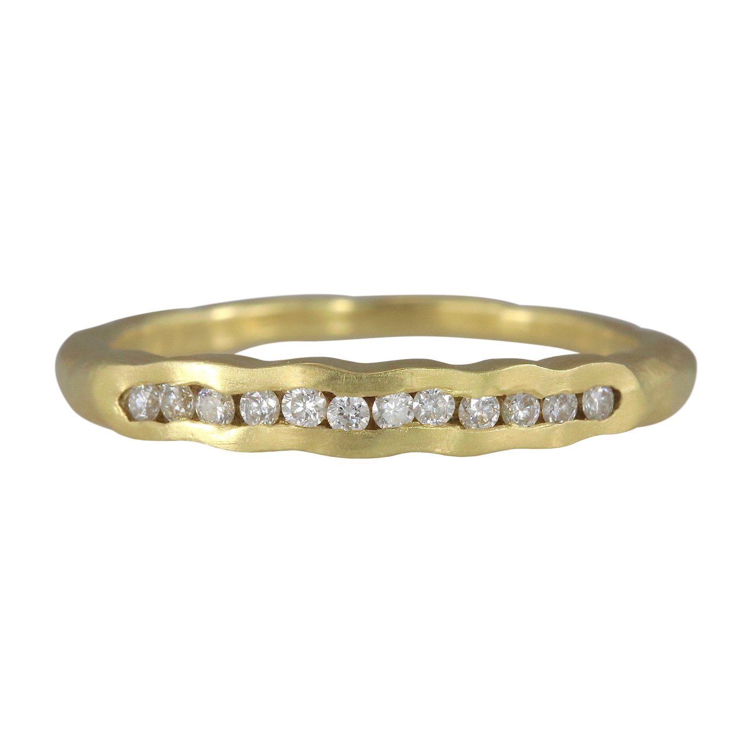 Tidal Diamond Wedding Band/ yellow gold — Sarah Swell Jewelry