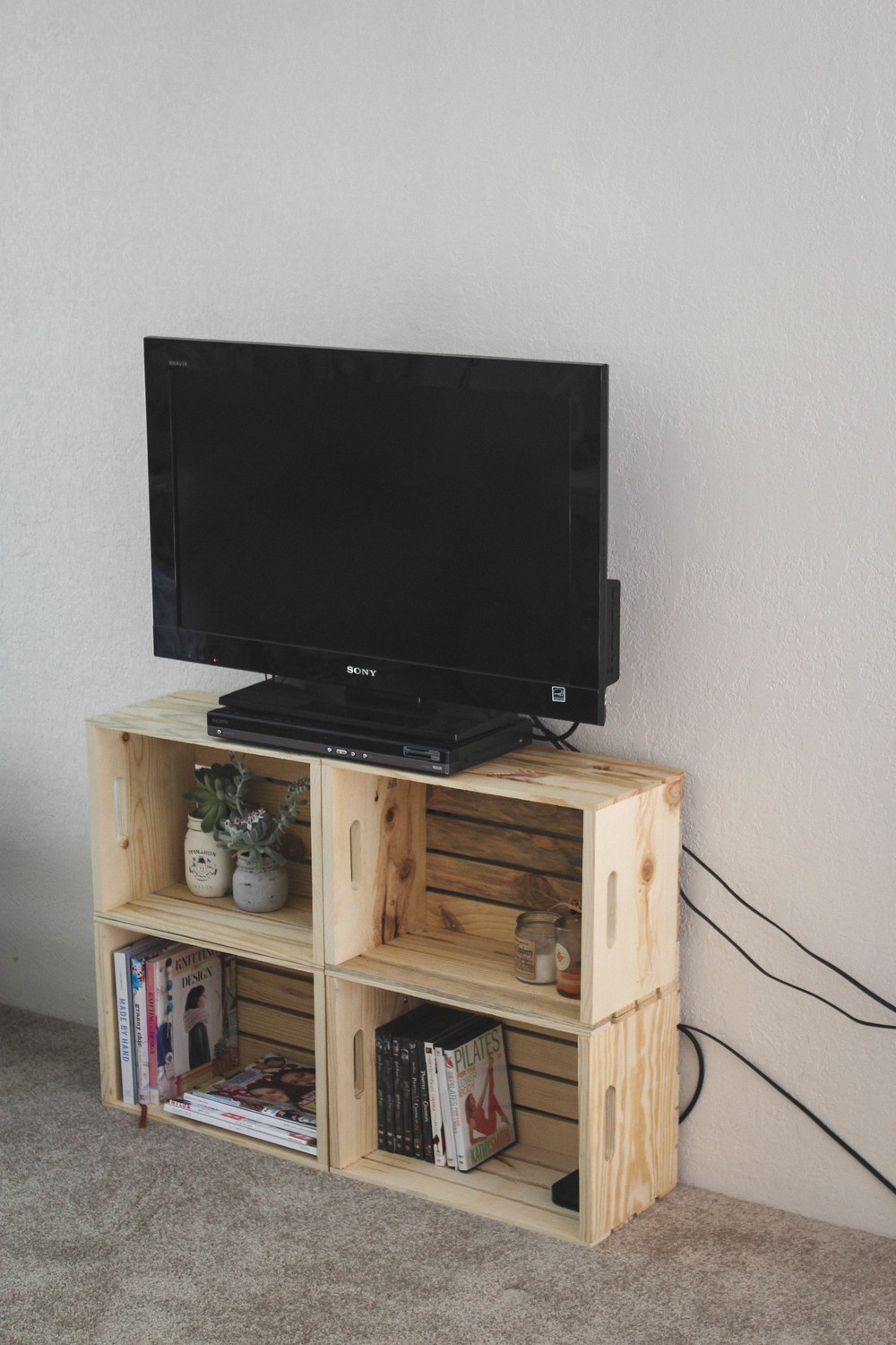 DIY Crate TV Stand — Cashmere and Plaid