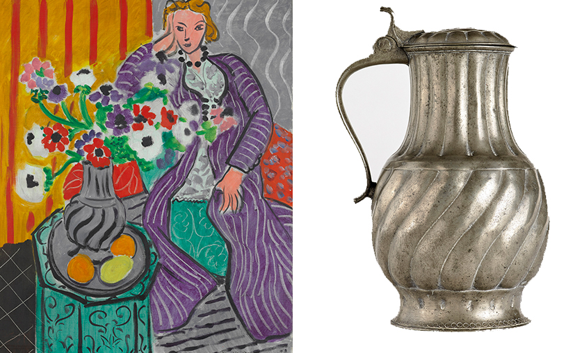 Matisse, 'Purple Robe and Anemones’ and the C18 pewter jug that inspired it.