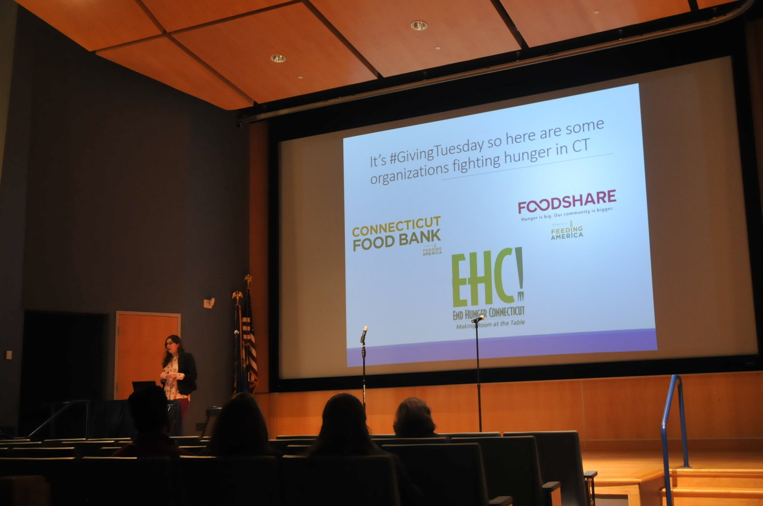 UConn PIRG hosts a Charity Showcase where speakers talk about homelessness and food insecurity in Connecticut. Different performers were also present to support the cause. (Photo by Nicole Jain/The Daily Campus)