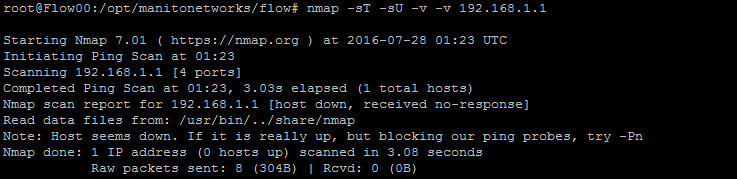  Nmap scan of secure Ubiquiti router 