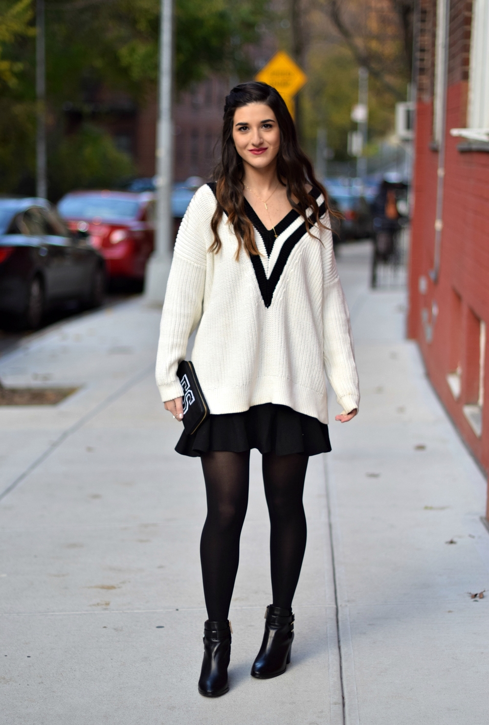 Chunky Varsity Sweater + Fur Stole — Esther Santer