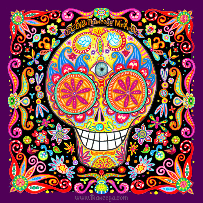 Day of the Dead Art: A Gallery of Colorful Skull Art Celebrating Dia de ...
