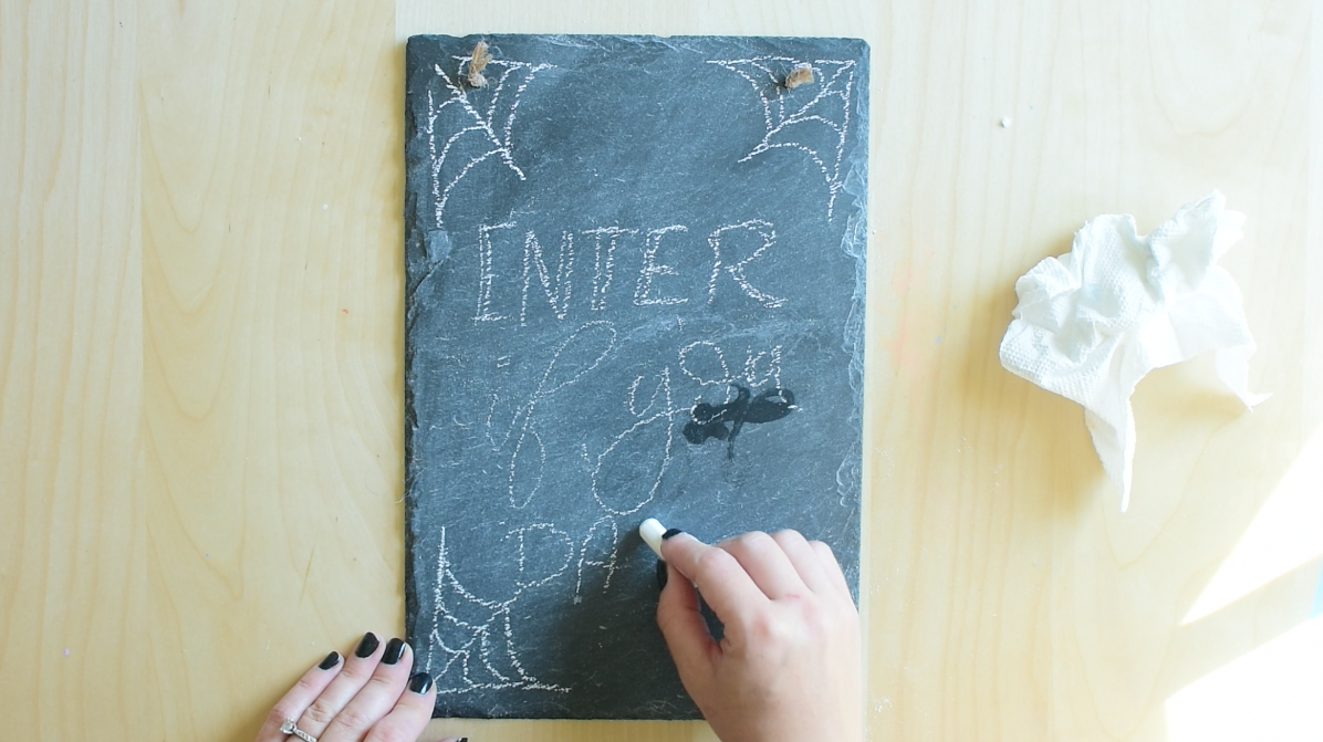 Sketch out your lettering with chalk, not chalk marker