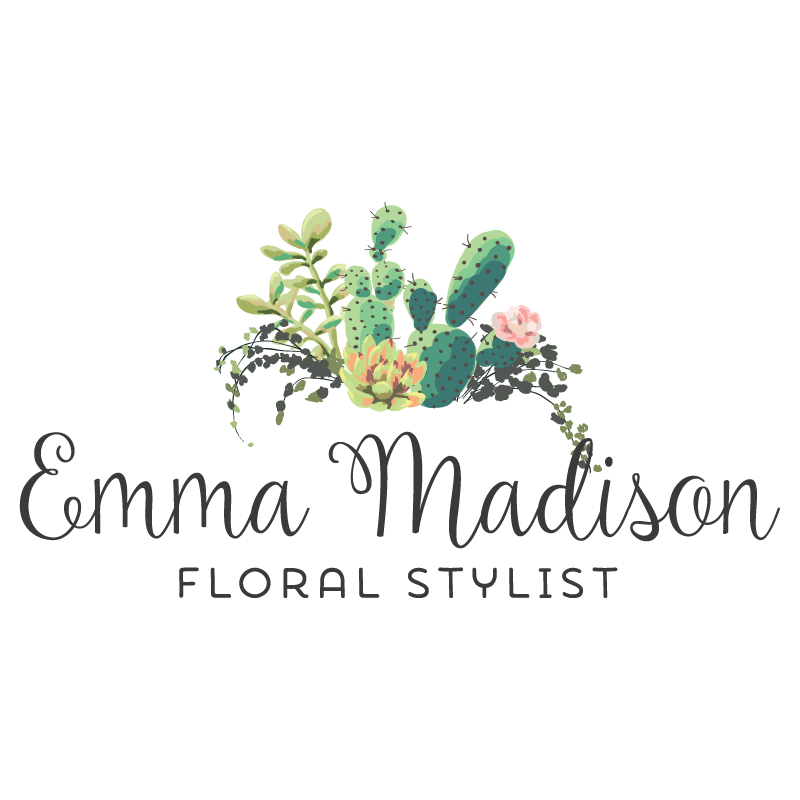 Cacti Floral Logo - Customized with Your Business Name! — Ramble Road ...