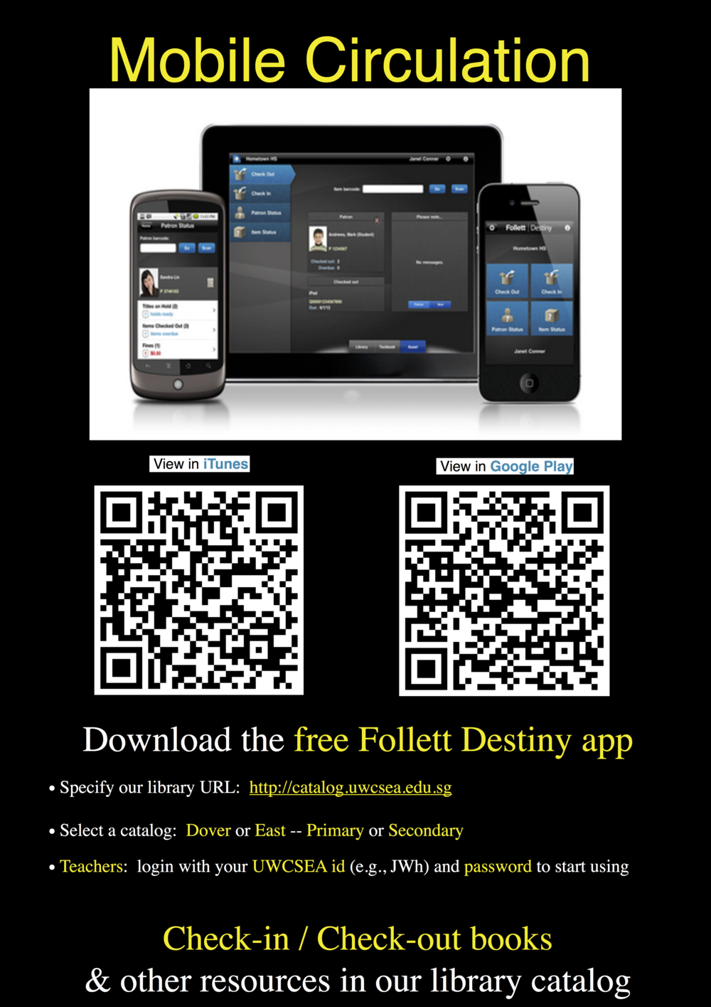 What are some features of the Follett Destiny mobile app?