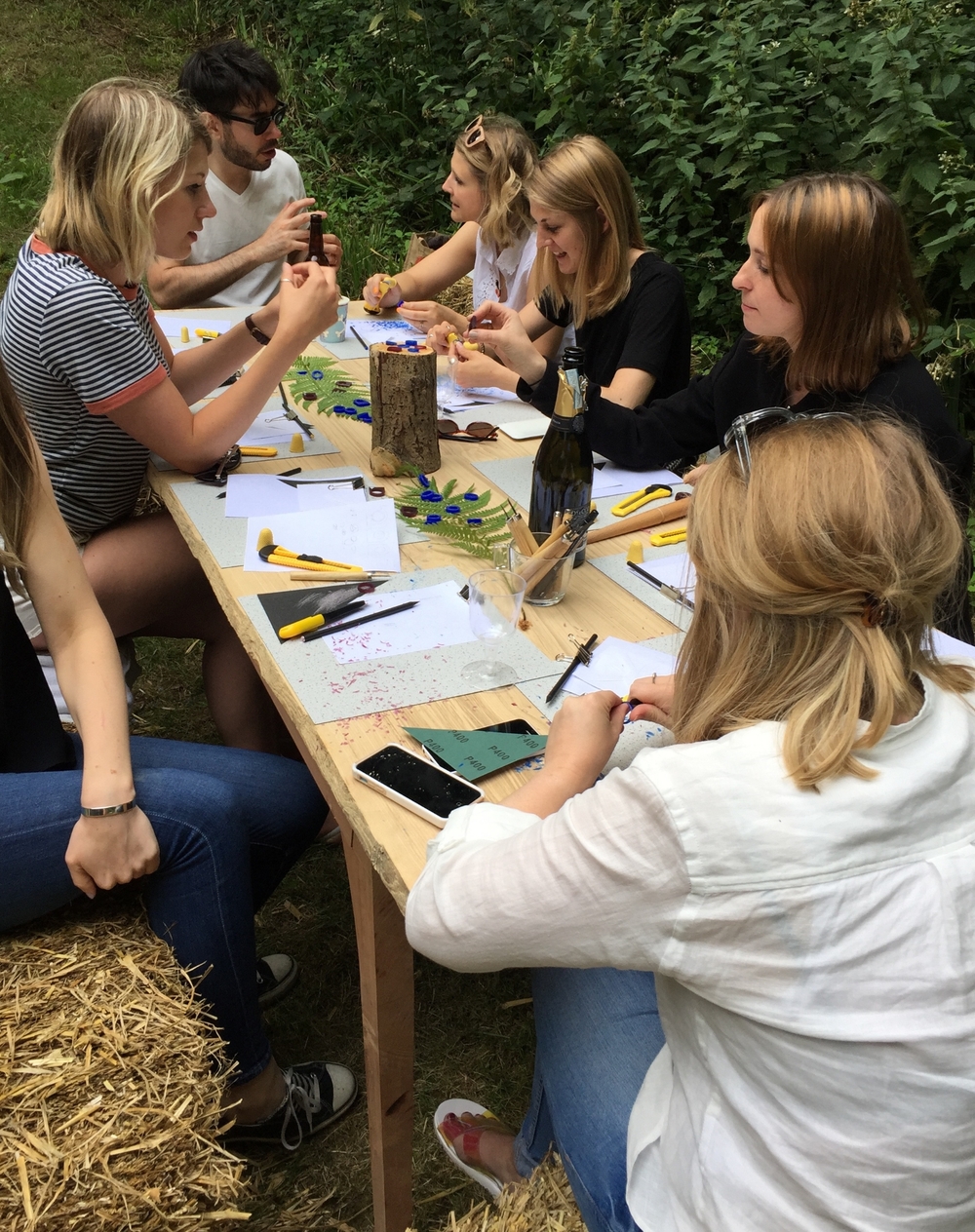  Workbench in the woods with Kirstie MacLaren and Katie Woodward; some serious concentration faces 