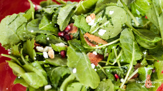 Power Greens Salad with Maple Dressing. Read now or pin for later - Health Happens at Home