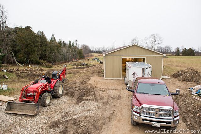 jcb and sons carpentry west grey hanover owen sound durham township of southgate carpentry pole shed steel siding trusscore pvc liner honey shed construction