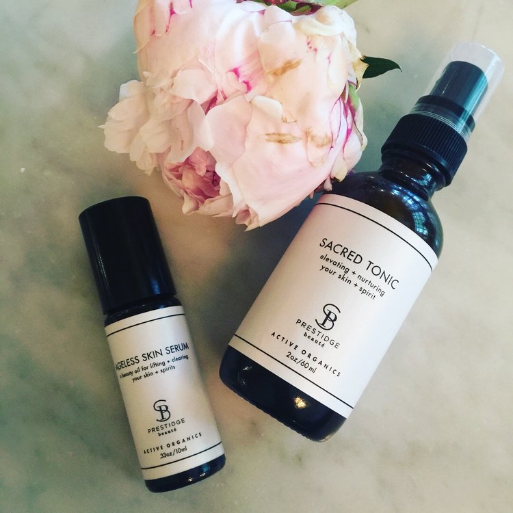 SACRED TONIC (60ML) $35  The perfect light moisturizing spritz to pair with the Ageless Skin Serum, but also amazing on its own for a quick midday refresh.