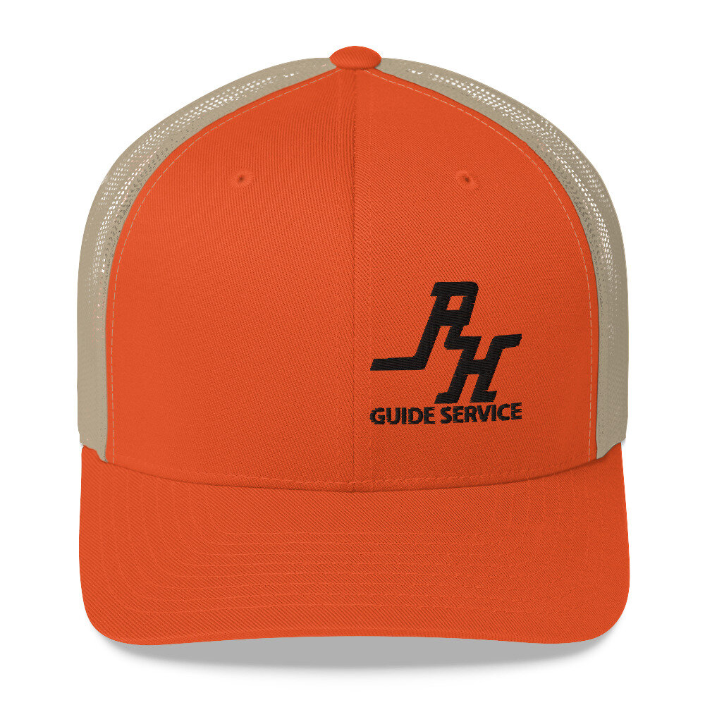 Orange / Khaki RH Logo Trucker Hat — RH Guide Service