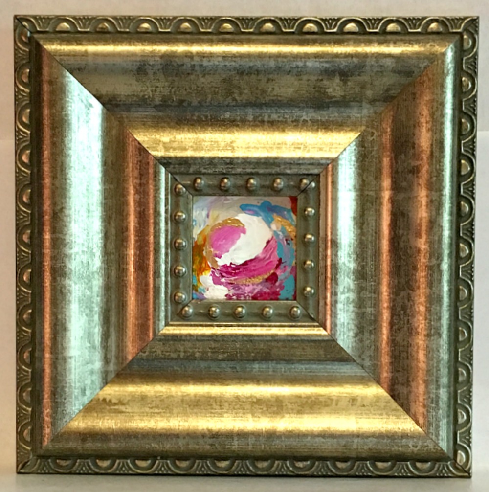 Moonrise Mini, acrylic on canvas (framed) — Mary Mirabal Art