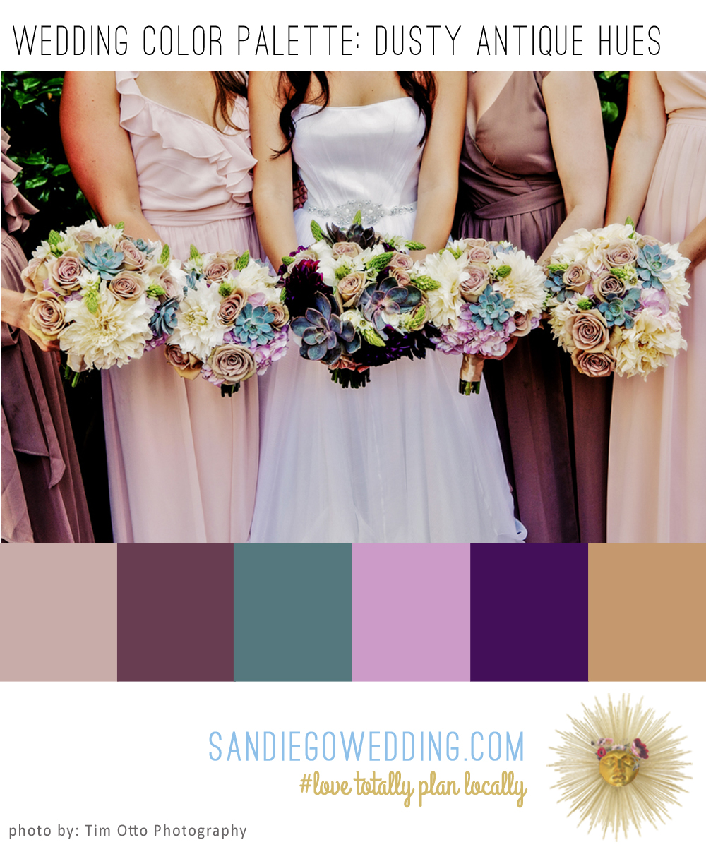 Dusty Antique Hues Make for a Rich and Vintage Wedding Color Palette Board